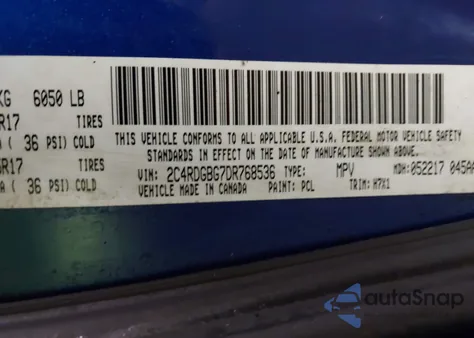 2013 Dodge Grand Caravan American Value Pkg z USA, uszkodzony, nr VIN 2C4RDGBG7DR768536